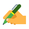 icons8 hand with pen 96